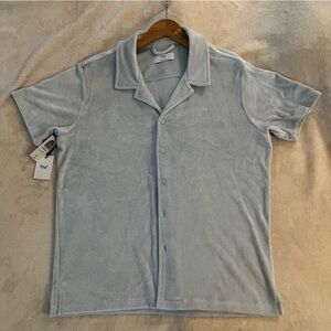 NWT Aritzia - TNA terry cloth button down